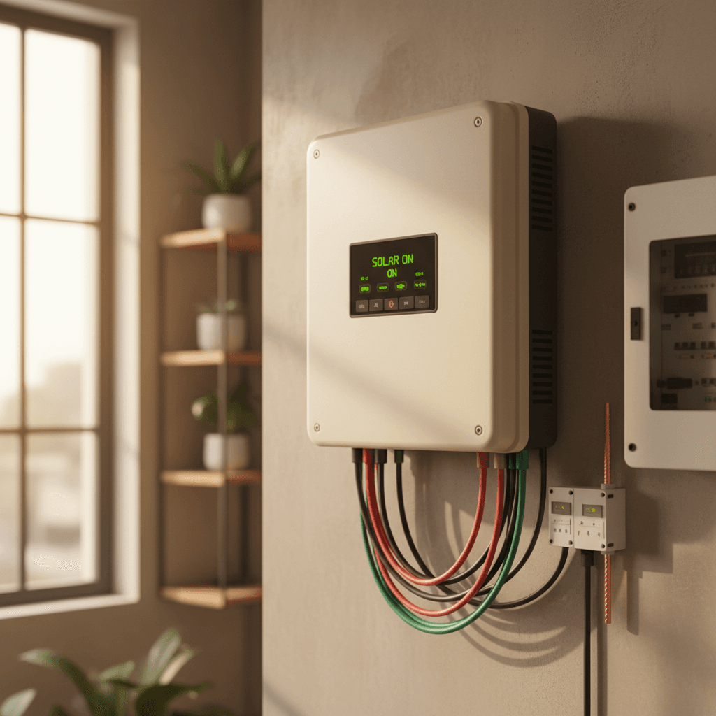 Solar inverter installation inside residential property