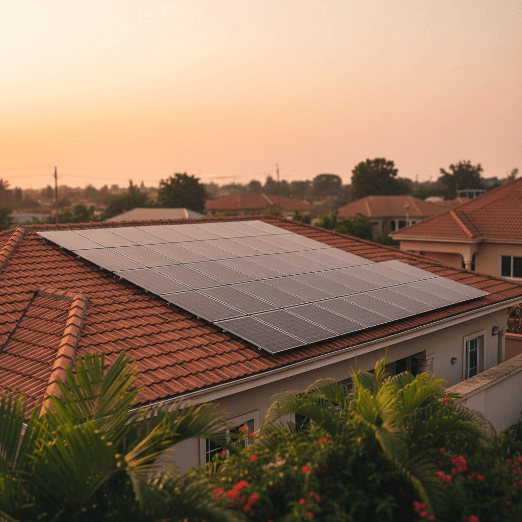 Residential solar panel installation on Abuja rooftop